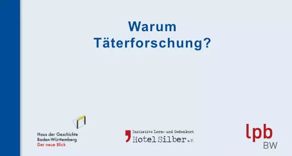Veranstaltung Warum Täterforschung
