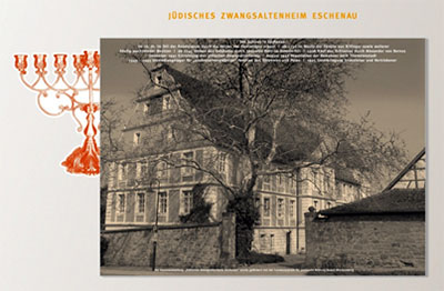 Ausstellungstafel: Jüdisches Zwangsaltenheim Eschenau. Foto: PETERS DESIGN Augtionshaus Otterstrasse 11, 73663 Berglen